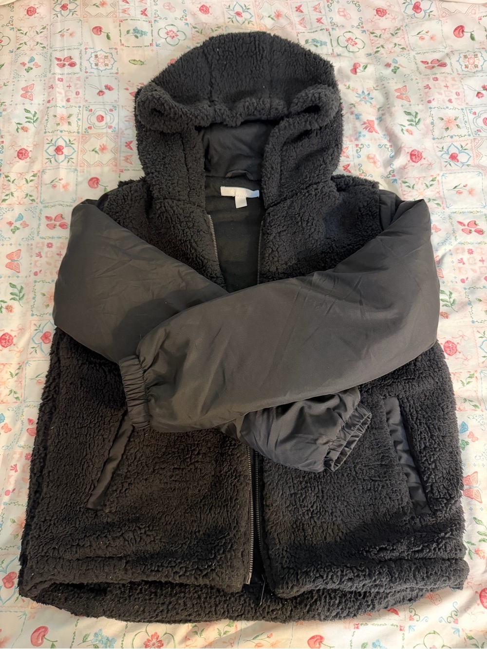 Zella Black Teddy Jacket with Hood